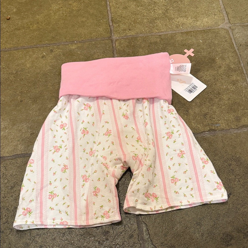Selkie Pink and White Floral shorts